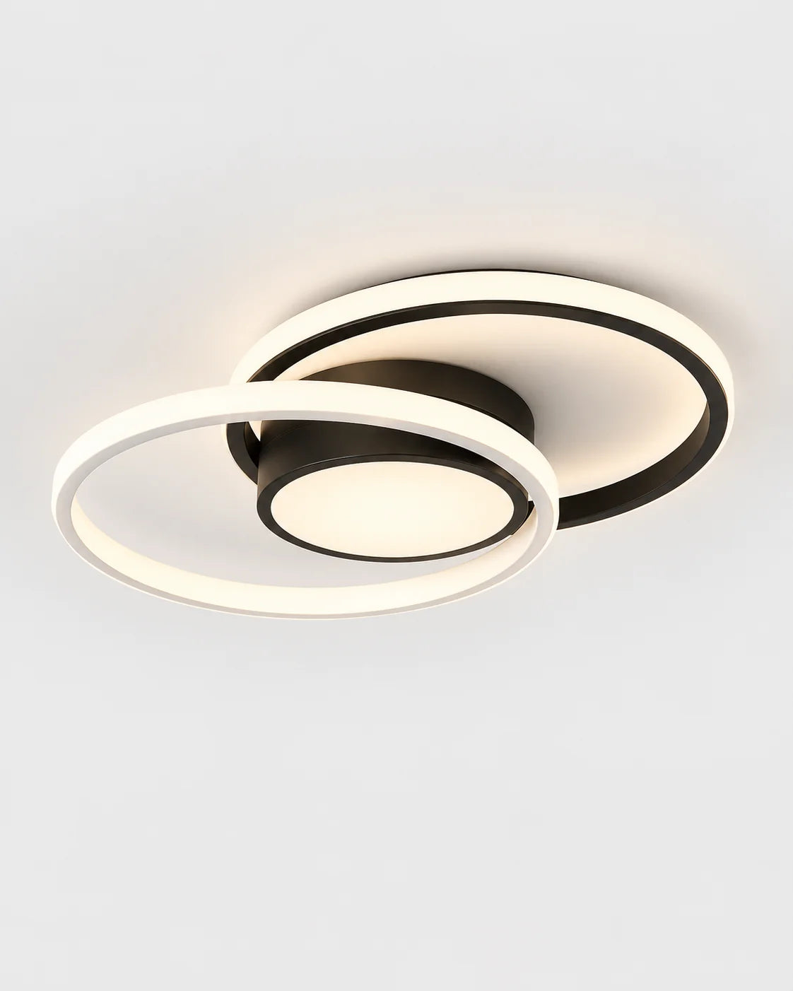Plafonnier LED Moderne 3 Anneaux avec Télécommande – Blanc — studio