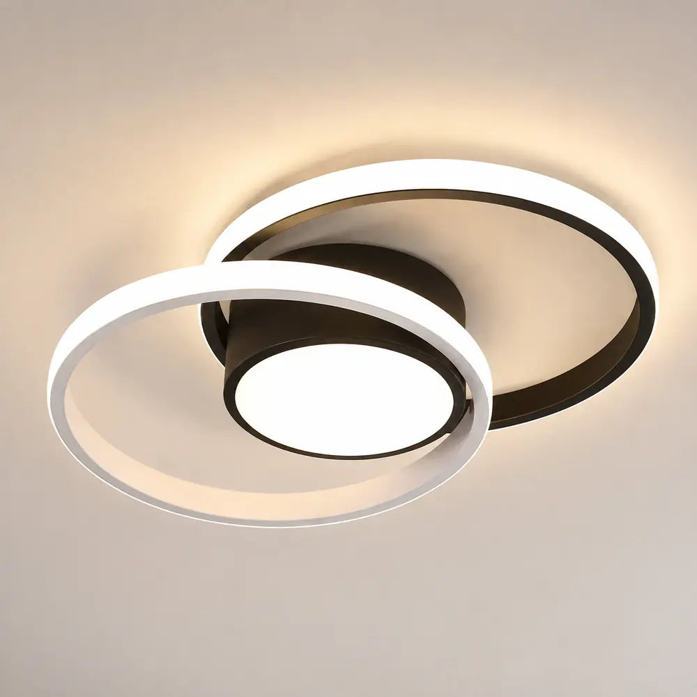 Plafonnier LED Moderne 3 Anneaux avec Télécommande – Blanc