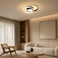 Plafonnier LED Moderne 3 Anneaux avec Télécommande – Blanc